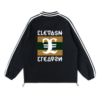 Elevaysion Striped Lapel Collar Sweatshirt